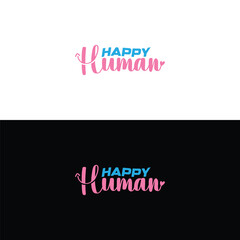 Happy Human Fun Friendly word mark logo design