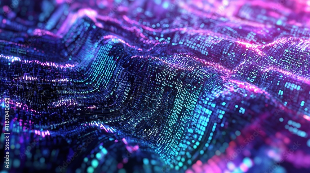 Poster colorful abstract background with programming code and lines