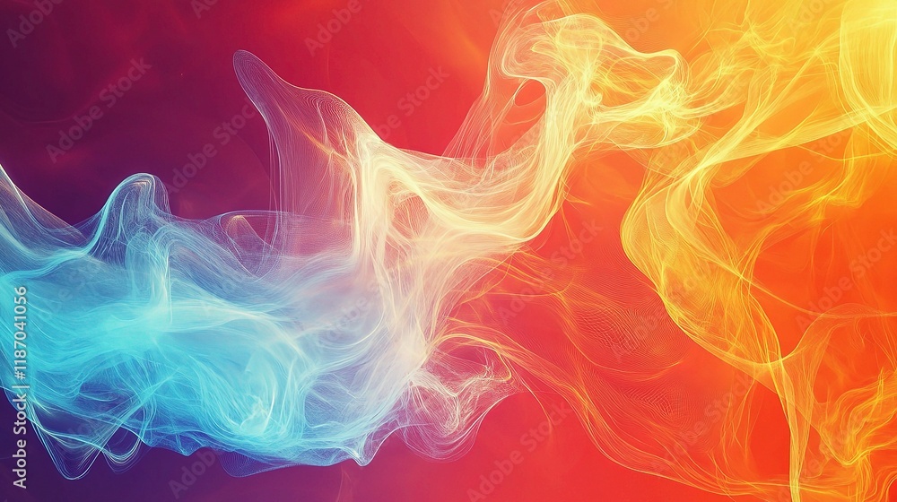 Aufkleber abstract 3d modern digital background with colorful flowing lines