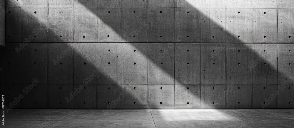 Aufkleber minimalist dark gray concrete wall with text space and dynamic shadow play for modern design project