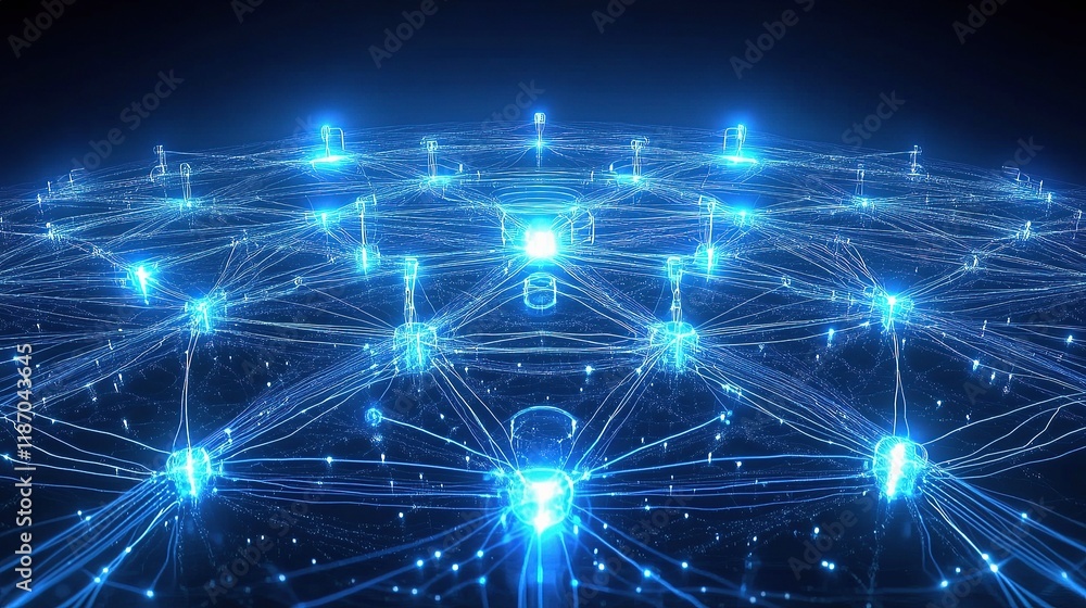 Poster futuristic big data connection technology concept with visualization