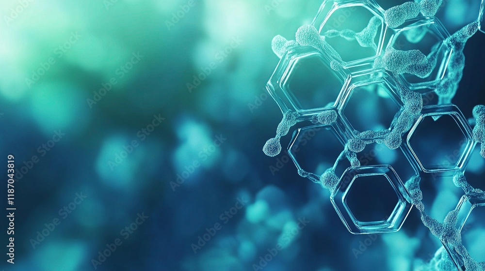 Poster abstract medical technology background with hexagonal patterns