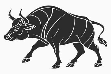 silhouette of a bull