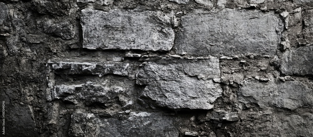 Aufkleber dark grunge texture of weathered stone wall with textured surfaces and empty space for creative typo