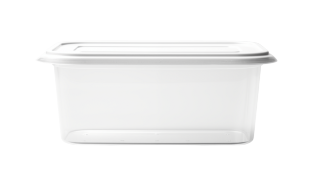 Clear Plastic Storage Container with White Lid, Ideal for Organization isolated on transparent background	