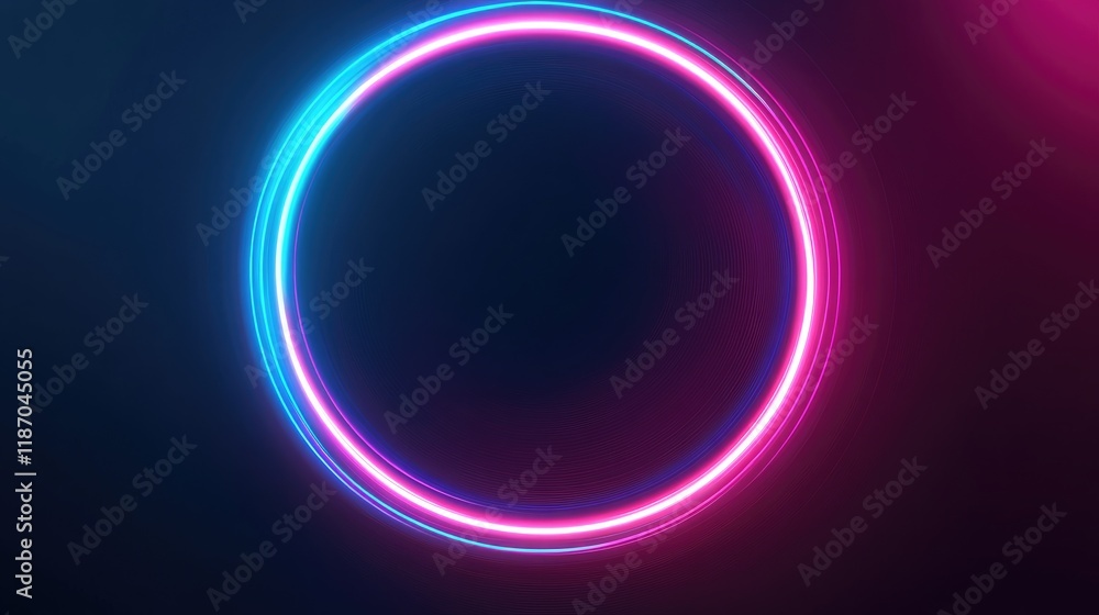 Poster cyan pink neon bokeh lights abstract background with blurred circles for modern design and visual ef