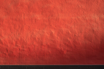 Pared de estuco pintada de rojo al aire libre