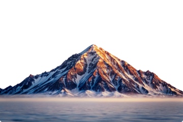 Majestic snowcapped mountain peak sunrise golden light breathtaking view serene landscape