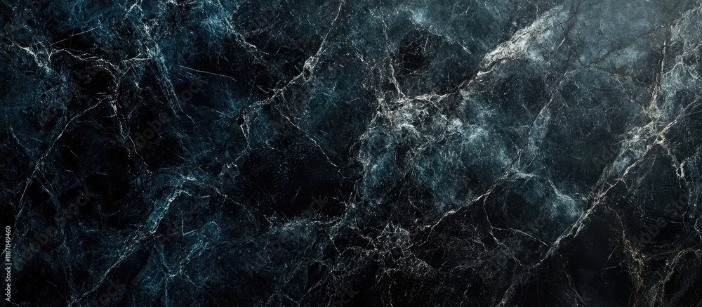 Poster Dark marble texture background with subtle veining and ample copyspace for elegant text overlay or design elements.