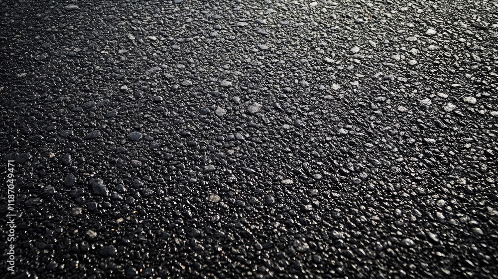 Aufkleber black asphalt texture with water droplets on a smooth road surface for background use in design and 