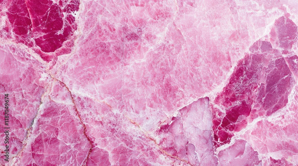 Poster vibrant pink marble texture close-up with smooth surface and empty space for text or graphic overlay