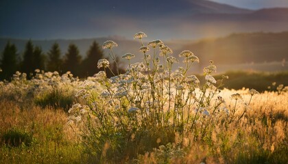 blossom of the meadow herb on inexperienced heritage