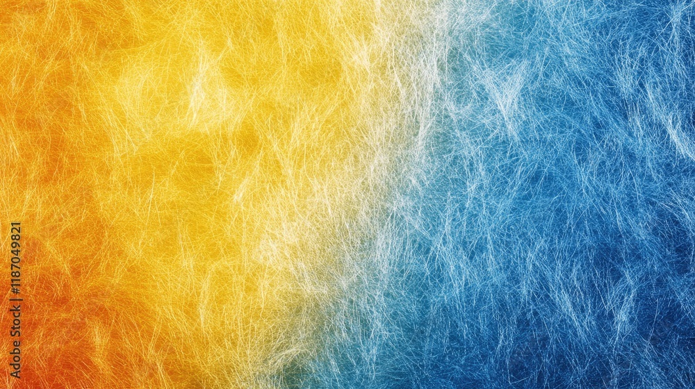 Poster vibrant blue orange yellow gradient background with soft texture and grainy effect for design and ar