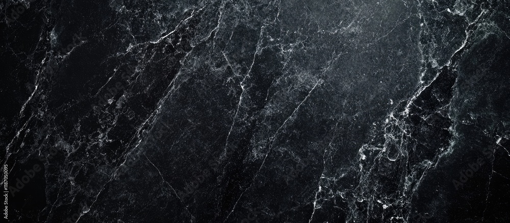 Poster dark grunge black marble texture background with subtle veins and empty space for elegant text or de