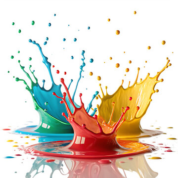 Bright colorful paint splash isolated on transparent background &ndash; creative liquid motion for art, design inspiration, or abstract posters
