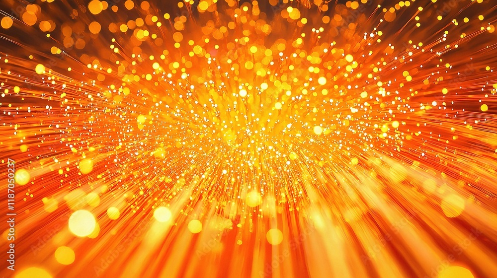 Poster dynamic orange led particles creating visual energy and flow