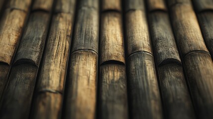 Bamboo battens textured surface showcasing natural wood grain and earthy tones perfect for design and decor backgrounds