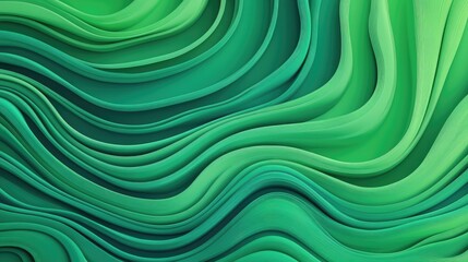 Futuristic green wave background with smooth flowing lines and abstract layered design for modern digital projects and visuals.