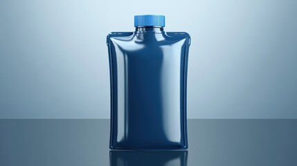Sleek Blue Flexible Packaging Pouch: A Modern Design for Beverages or Liquids
