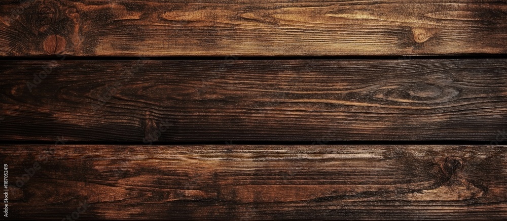 Poster dark sepia toned wood panel texture with empty copyspace for text or background use in design and cr