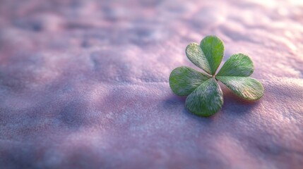 A Single Clover Leaf Rests On A Soft Surface
