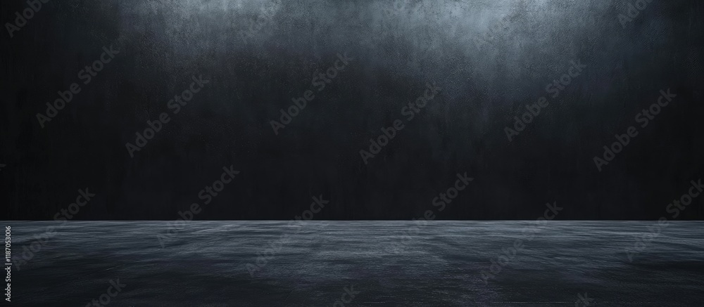 Poster abstract dark studio space with textured concrete floor and blank wall ideal for creative projects a