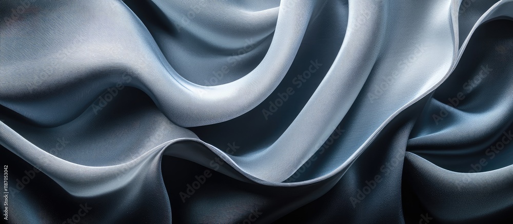 Poster elegant dark grey silk fabric folds with smooth texture perfect for background and copyspace in desi