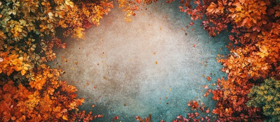 Autumn Landscape with Surreal Vibrant Colors and Blank Space Ideal for Text Overlay or Creative Projects