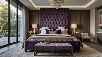 Modern Bedroom with Outdoor View and Elegant Decor