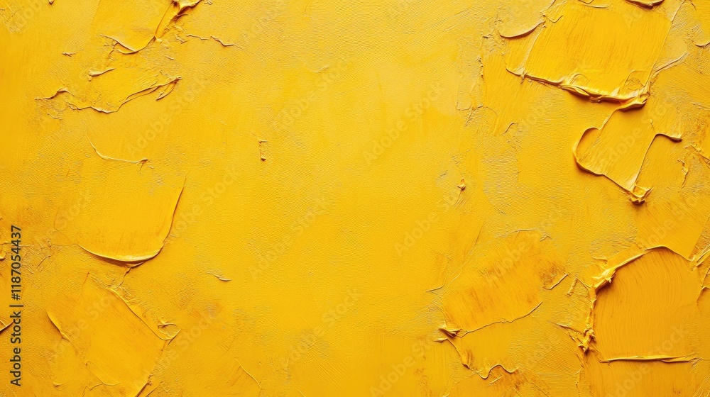 Poster aerial view of textured vibrant yellow surface with ample copyspace for creative text application an