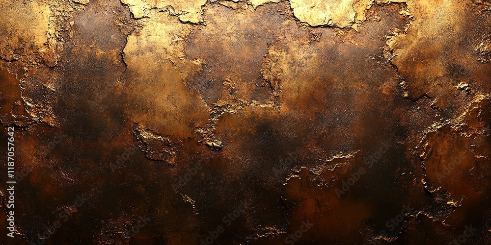 Poster textured golden surface with rustic elements showcasing depth and character