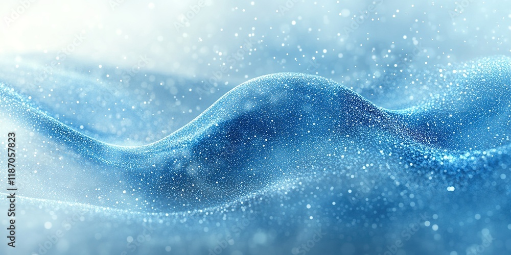 Aufkleber delicate waves of shimmering blue particles create a serene atmosphere in a tranquil setting