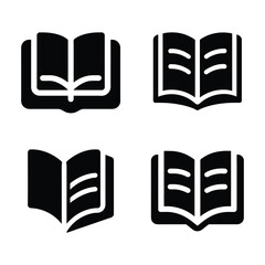 : A set of book icon vector illustration
