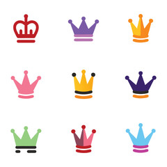 A set of crown icon vector illustration