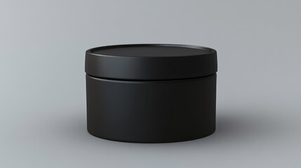 Black Cylindrical Jar Mockup: Minimalist Product Packaging Design