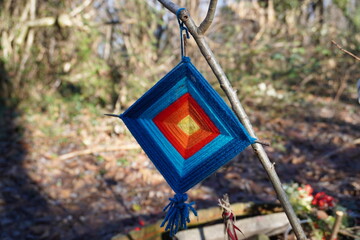 Prayer flag (Pha Tung) in the forest