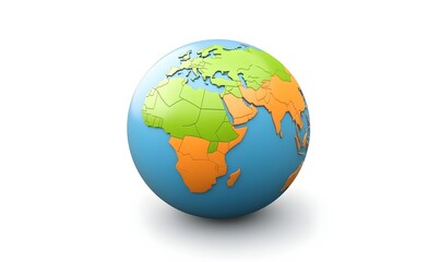 Fototapeta premium 3D model of Earth, showing Africa, Europe, and Asia in pastel colors.