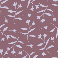 Cute hand drawn feminine seamless pattern with wildflowers