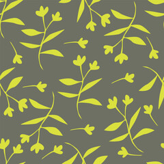Cute hand drawn feminine seamless pattern with wildflowers