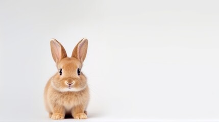 Obraz premium cute animal pet rabbit or bunny brown color smiling and laughing isolated with copy space for easter background, rabbit, animal, pet, cute, fur, ear, mammal, background, celebration