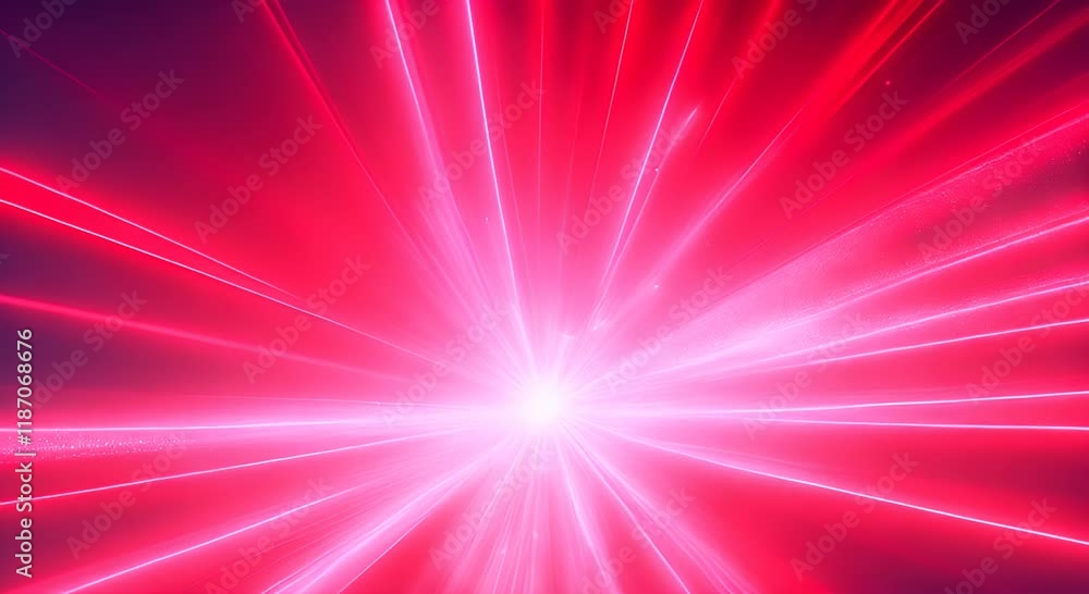 Wall mural dynamic abstract background featuring a red explosive light burst with streaks and fragments radiati