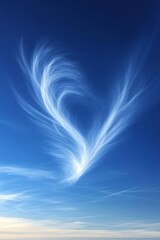 Obraz premium Azure Sky, Heart of Clouds Serene and Romantic Atmosphere, Perfect for Valentines Day Projects