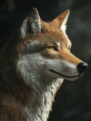 Obraz premium Fierce and Serene Wolf Portrait