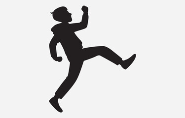 A Man Doing High Kick Silhouette Illustration vector art