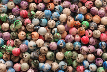 Pile of Colorful Acrylic Beads For Jewelry Making