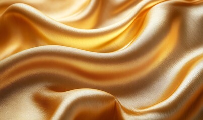 Obraz premium Smooth Gold Fabric Background Featuring Glossy Surface and Elegant, Flowing Ripples
