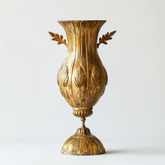 Gold cup with a black base sits on a white background.