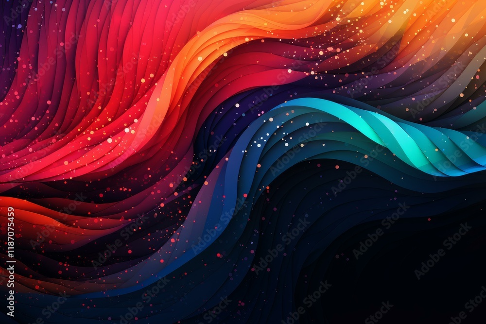 Poster abstract colorful wave pattern forming a visually appealing design