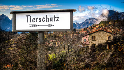 Fototapeta premium Signposts the direct way to Animal Protection
