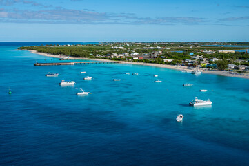 Grand Turk harbor landscape and cruise port, Turks & Caicos